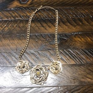 Gold Tone Flower Necklace